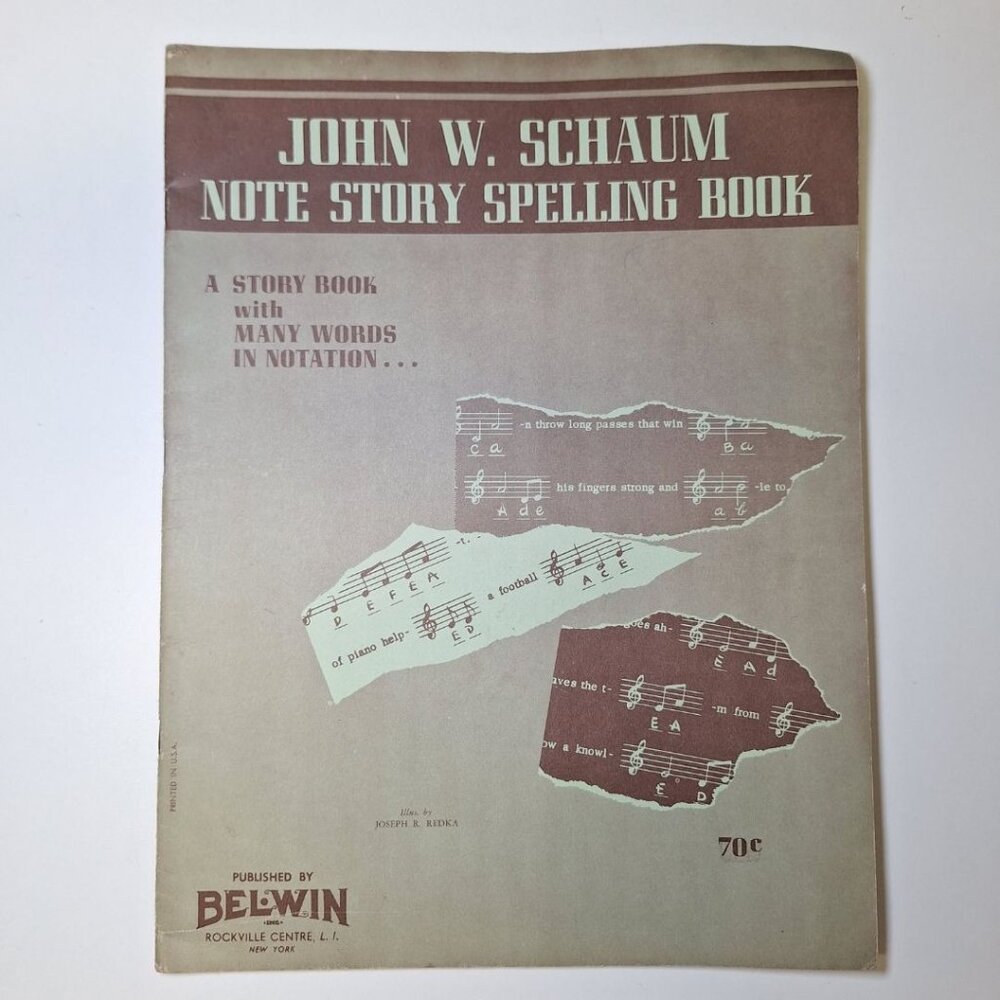 Note Story Spelling Book Schaum Music Vintage Education Teach 1953‎ Frank Learn